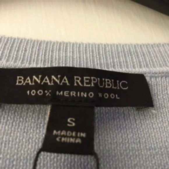 Banana Republic Baby blue 100% merino wool size S - Picture 5 of 8